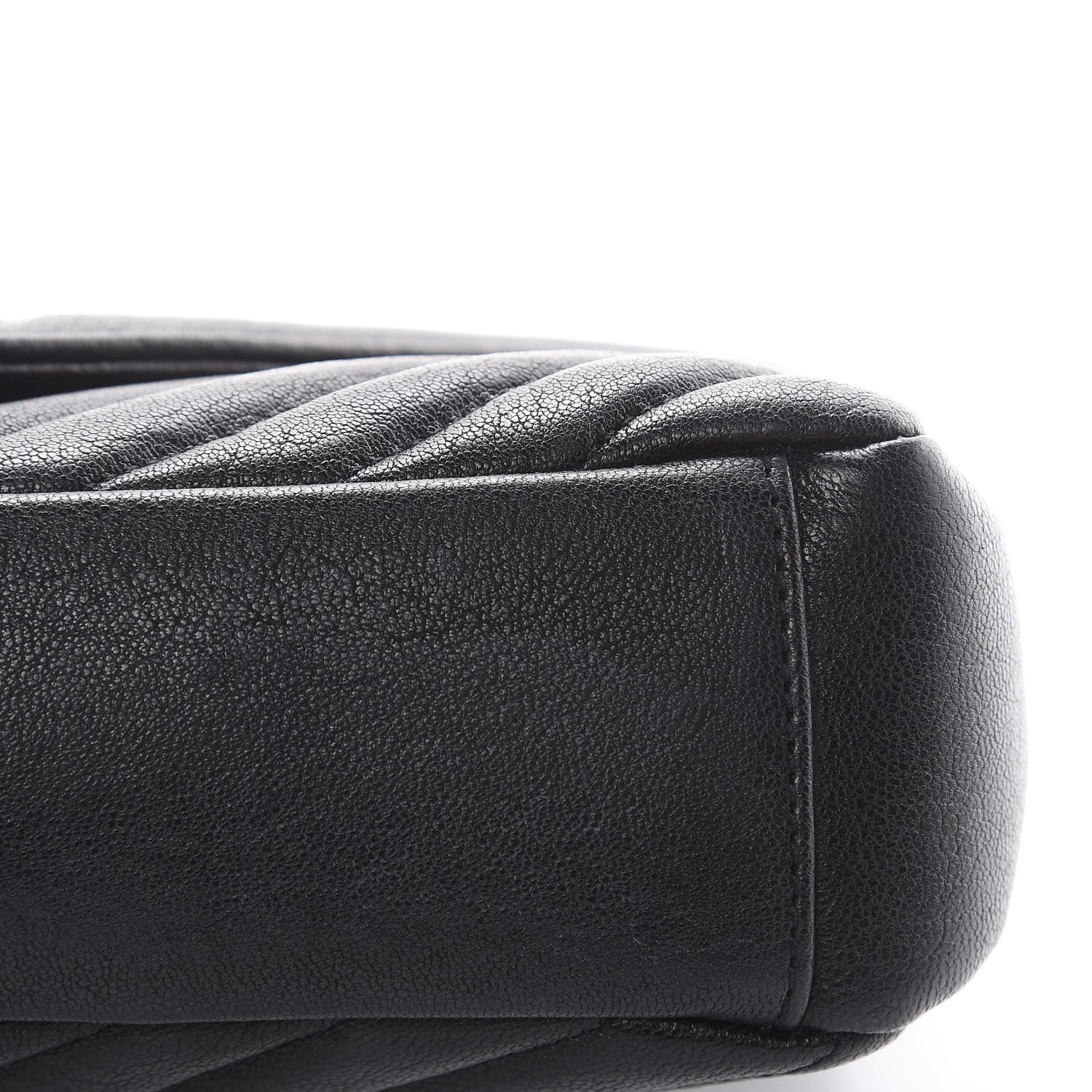 Saint Laurent Sheepskin Matelasse Chevron Monogram Monochrome Medium College Bag Black 13 of 14