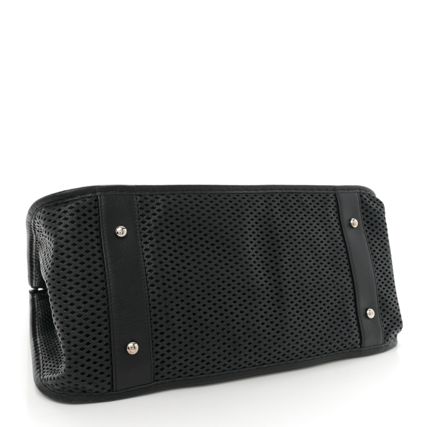 Calfskin Perforated Up In The Air Tote Black