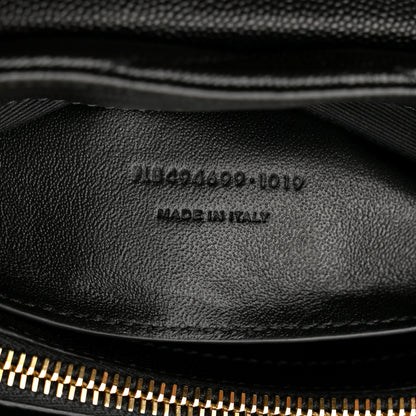 Saint Laurent Grain de Poudre Calfskin Y Quilted Monogram Small Loulou Chain Satchel Black 8 of 11