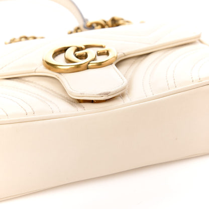 Gucci Calfskin Matelasse Mini GG Marmont Shoulder Bag White 11 of 14