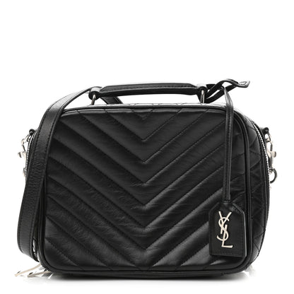 Saint Laurent Lambskin Matelasse Chevron Lunchbox Bag Black 1 of 9