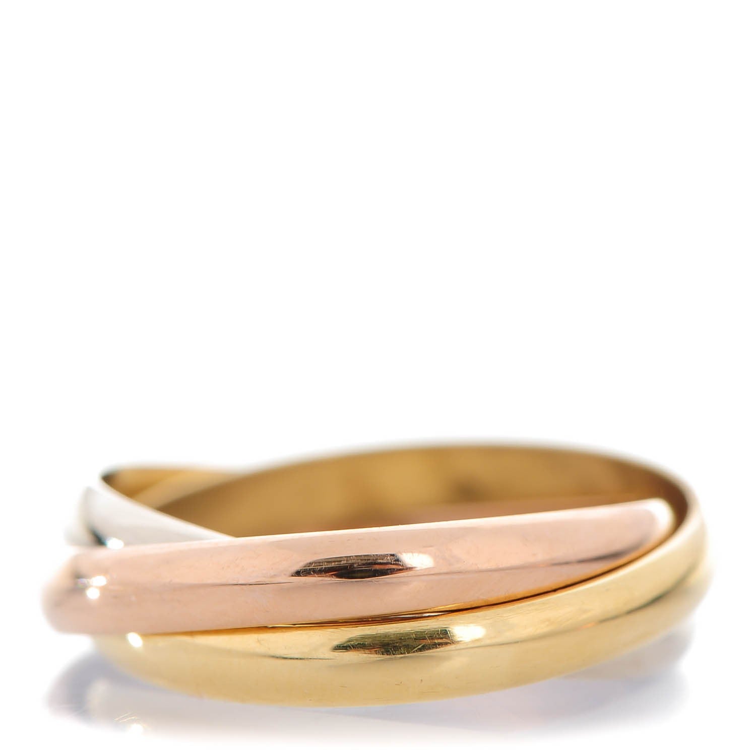 Cartier 18K Pink Yellow White Gold Small Trinity Ring 52 6 1 of 6