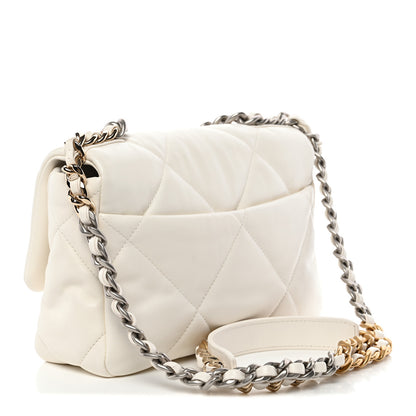 Chanel Lambskin Quilted Medium Chanel 19 Flap White White 3 of 10