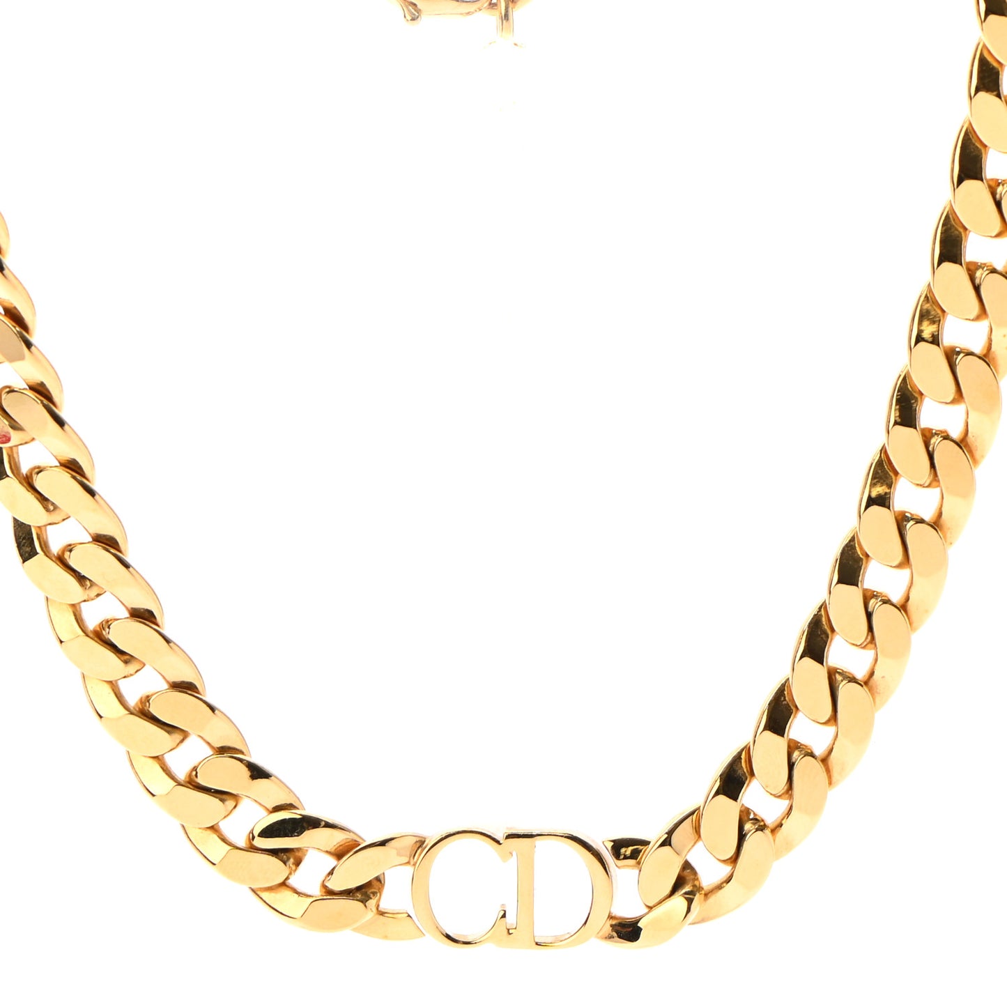 Metal CD Choker Necklace Gold