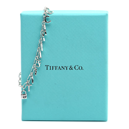 Tiffany Sterling Silver Enamel Love Notes Logo Charm Bracelet Blue 5 of 5