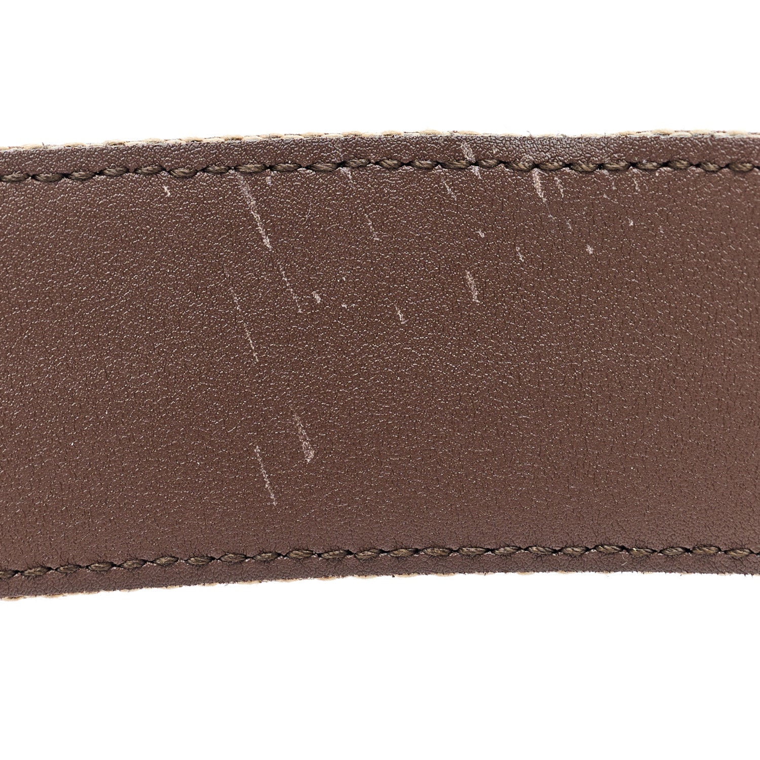Gucci Monogram Jumbo GG Textured Dollar Calfskin Double G 40mm Belt 85 34 Camel Ebony 5 of 6