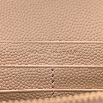 Saint Laurent Grain De Poudre Matelasse Chevron Monogram Chain Wallet Dark Beige 8 of 13