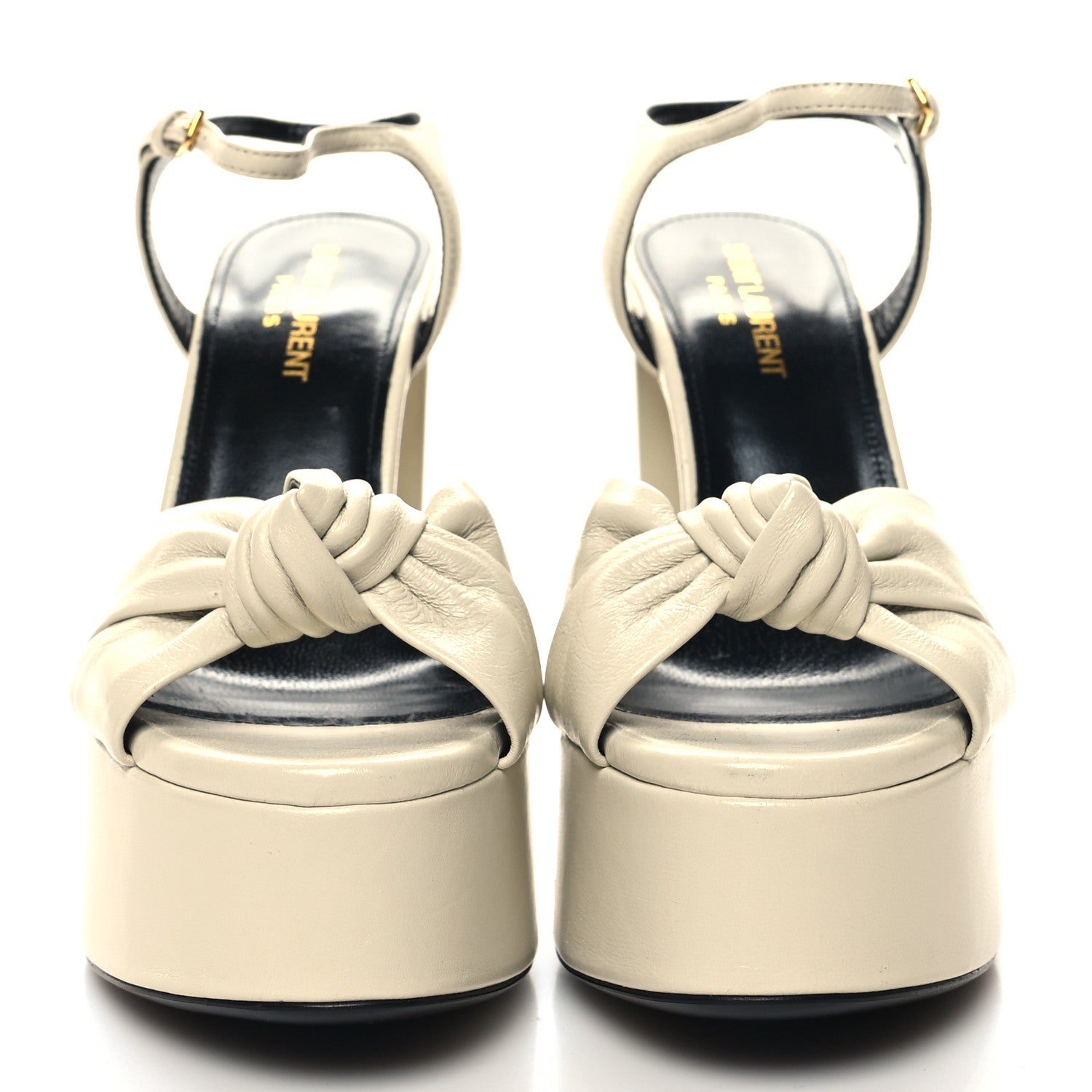 Saint Laurent Vendome Bianca 85 Platform Sandals 36 Pearl 2 of 10