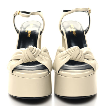 Saint Laurent Vendome Bianca 85 Platform Sandals 36 Pearl 2 of 10