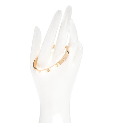 Cartier 18K Yellow Gold 4 Diamond LOVE Bracelet 17 2 of 5