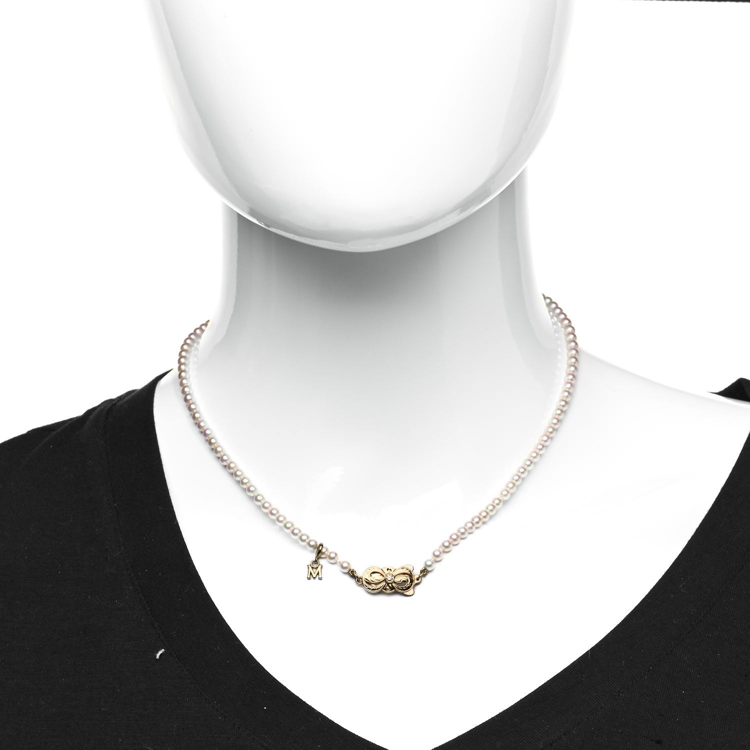 Mikimoto 18K Yellow Gold Akoya Pearl 3.5-4mm Strand Necklace 2 of 4