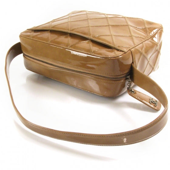 Chanel Patent Leather CC Shoulder Bag Beige 6 of 11