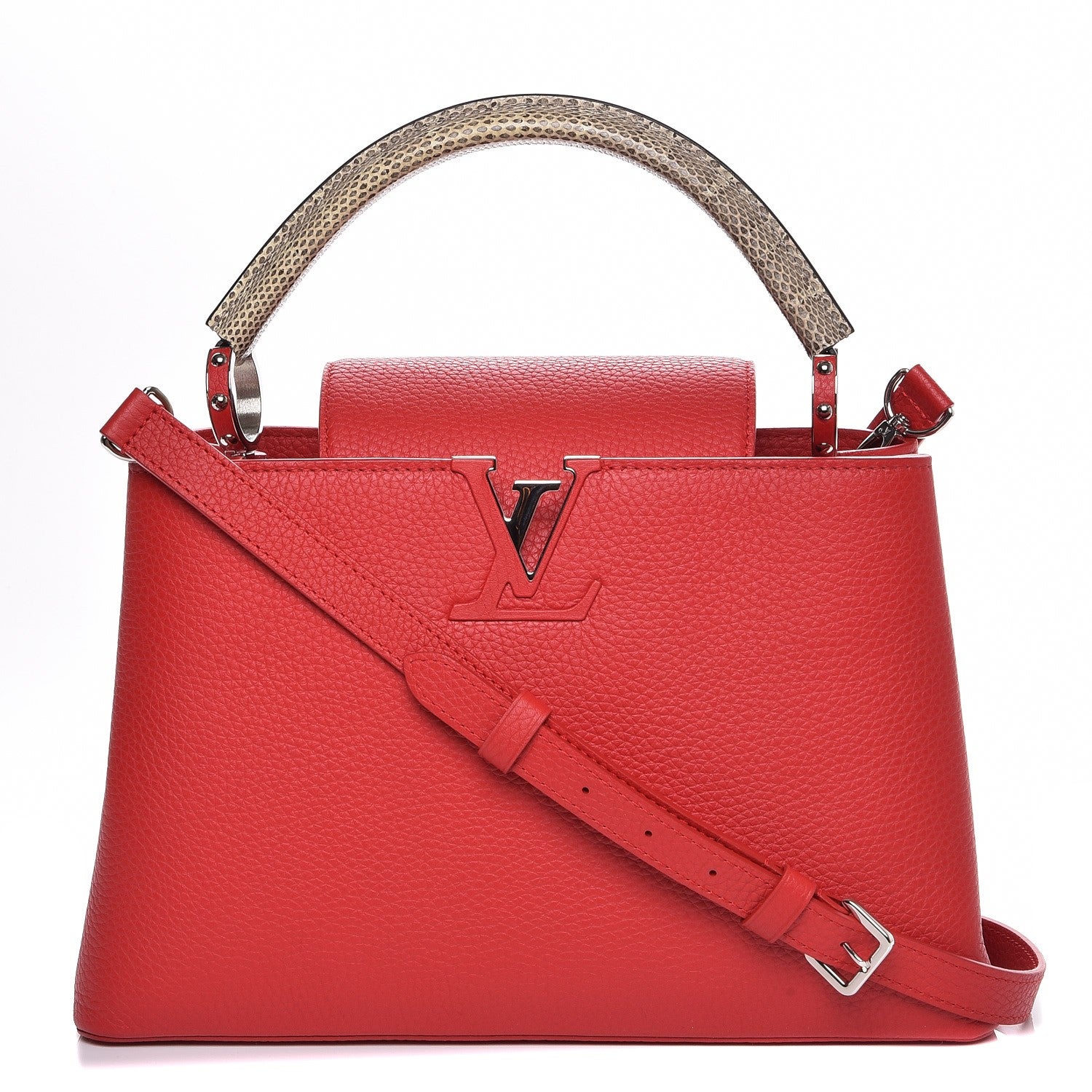 Louis Vuitton Taurillon Python Capucines PM Rubis 1 of 8