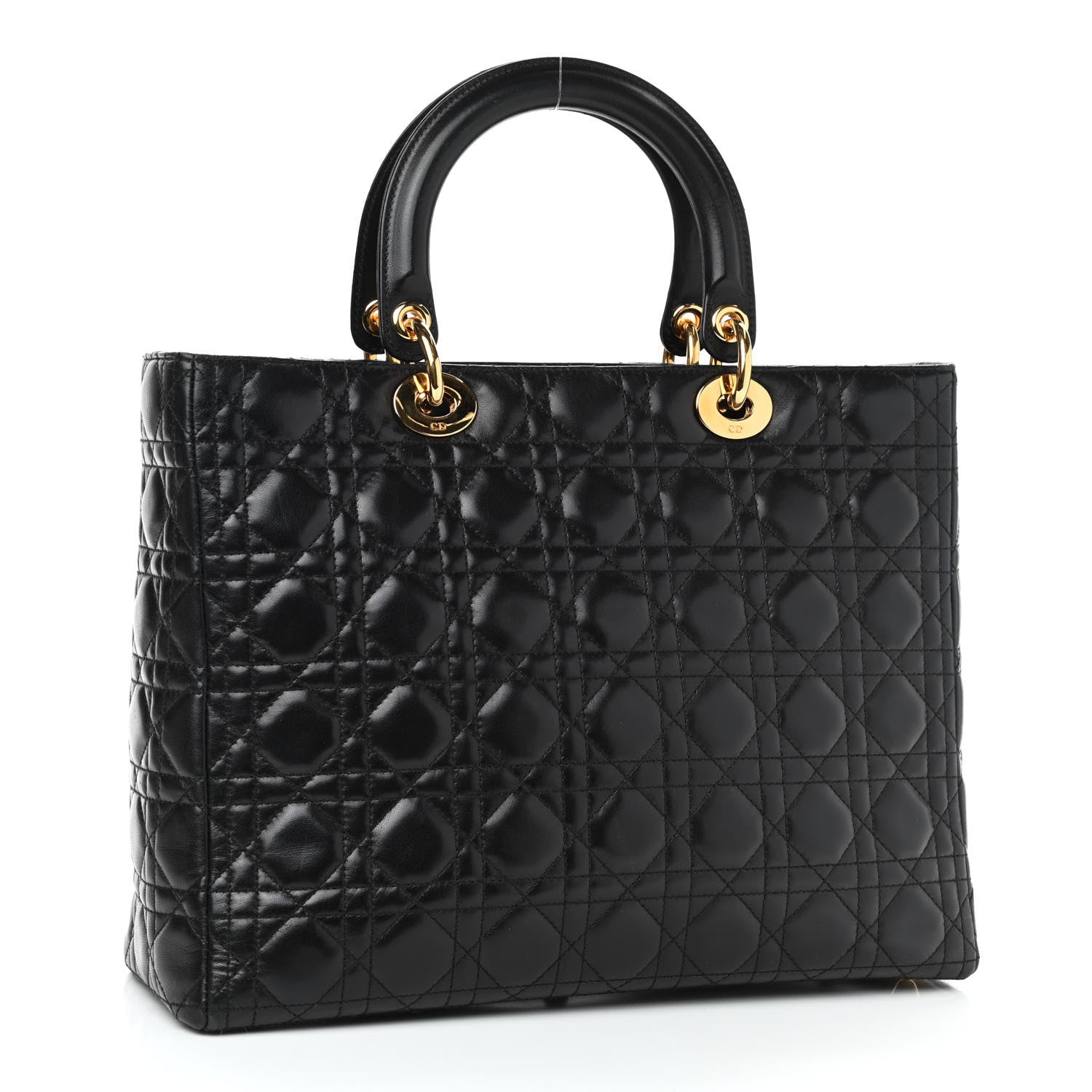 Christian Dior Lambskin Cannage Large Lady Dior Black 2 of 8
