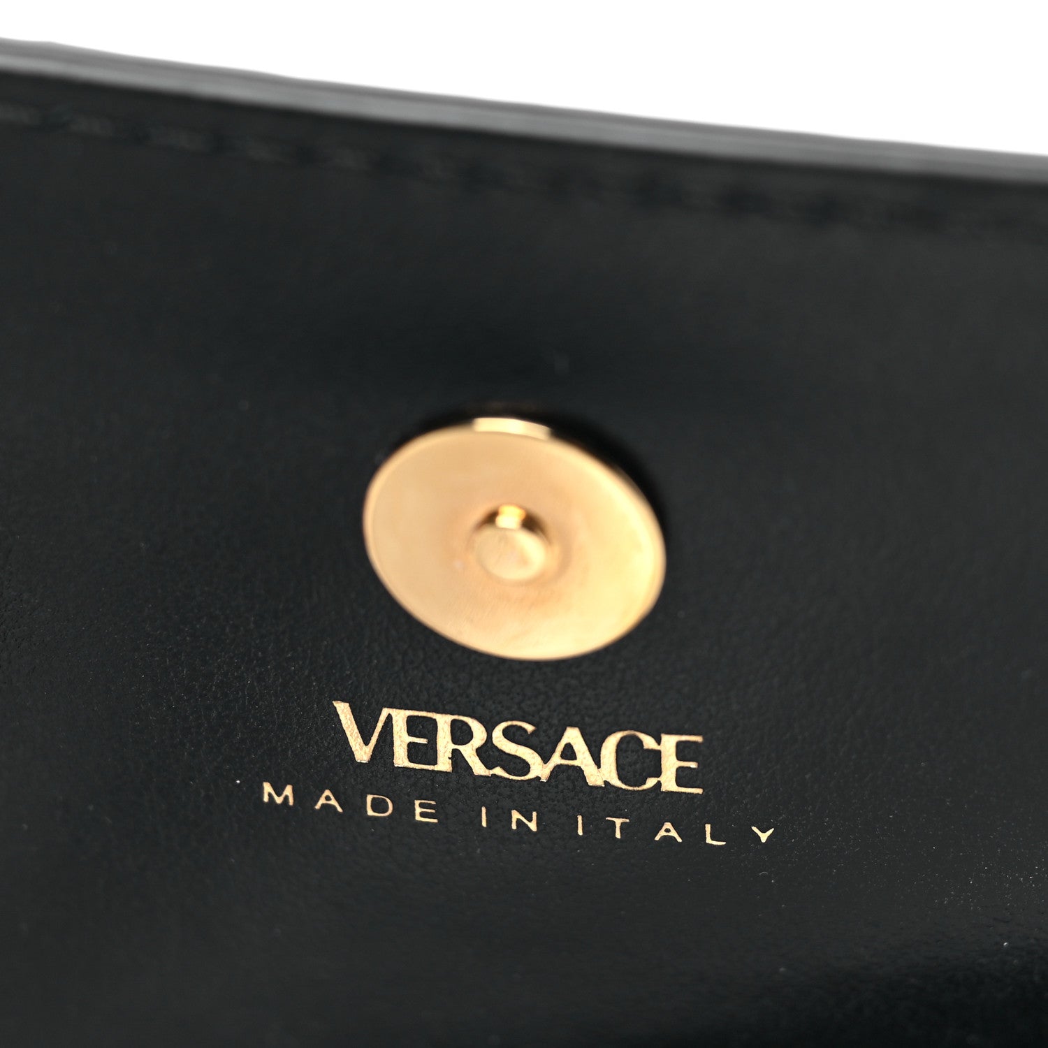 Versace Coated Canvas La Greca Signature Print Virtus Mini Chain Bag Black Caramel 5 of 7