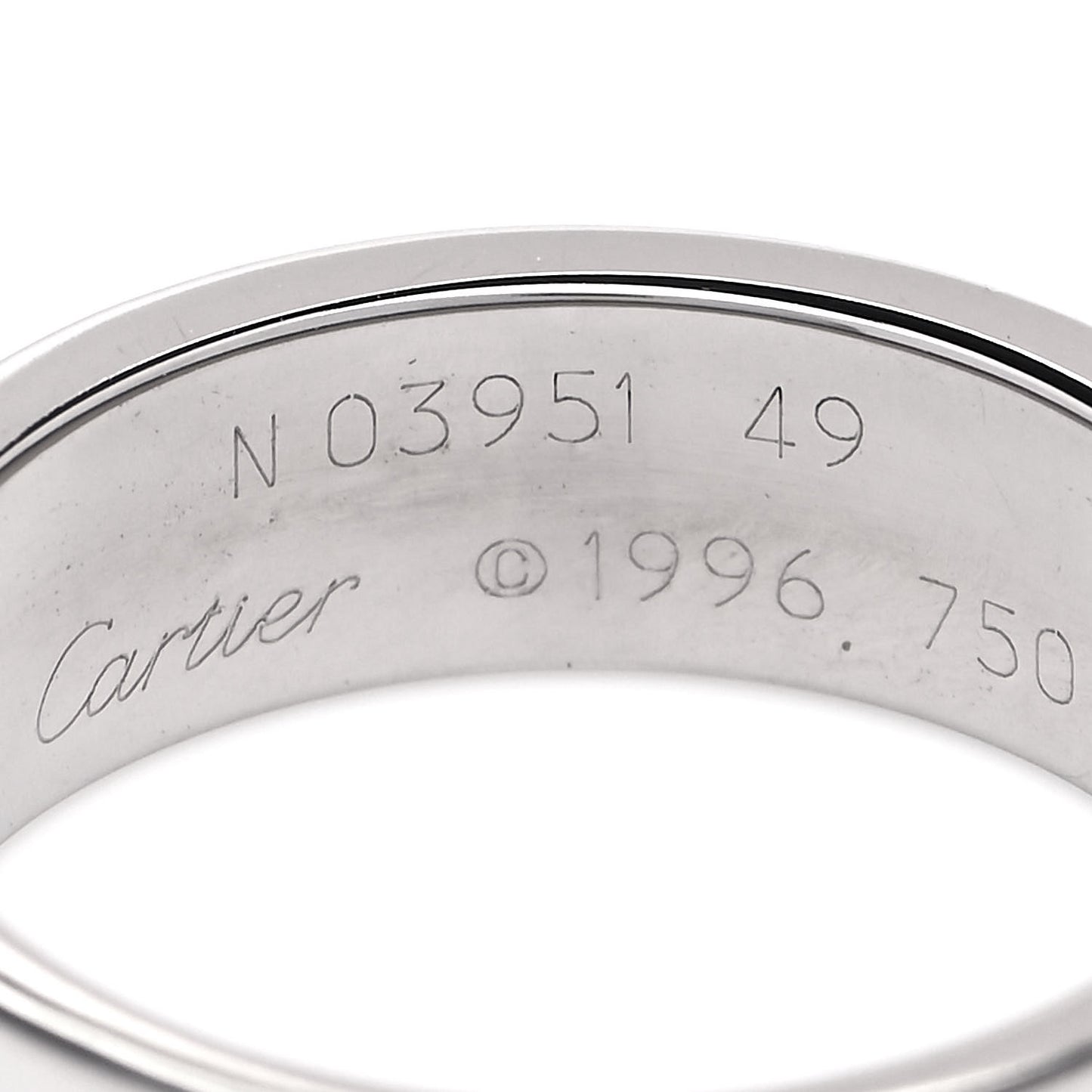18K White Gold 5.5mm LOVE Ring 49 4.75