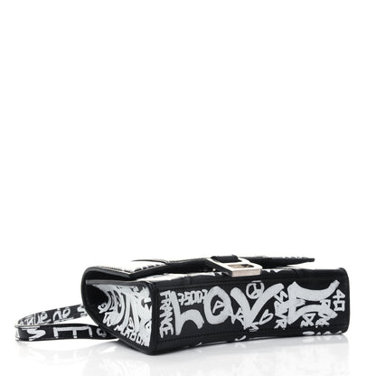 Balenciaga Calfskin Graffiti Hourglass Belt Bag Black 3 of 4