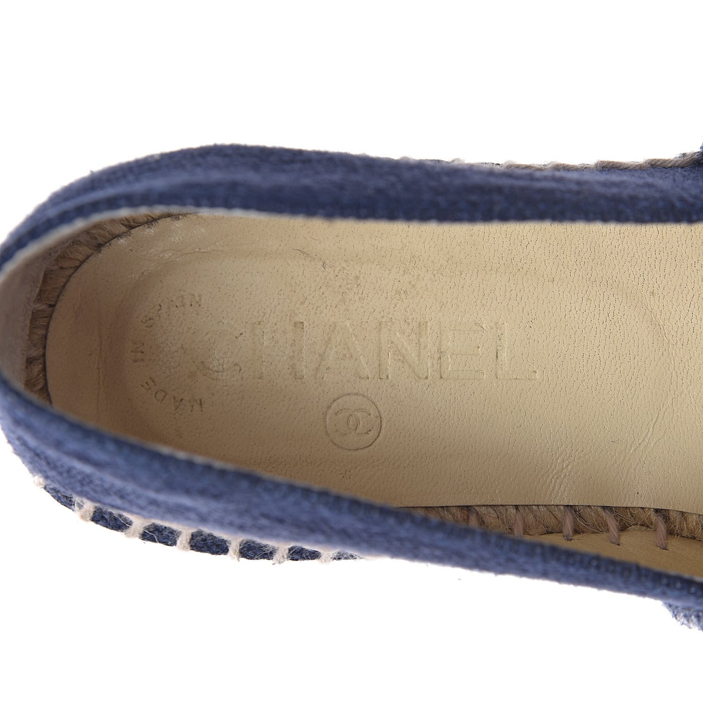 Denim Toile CC Espadrilles 38 Navy Black