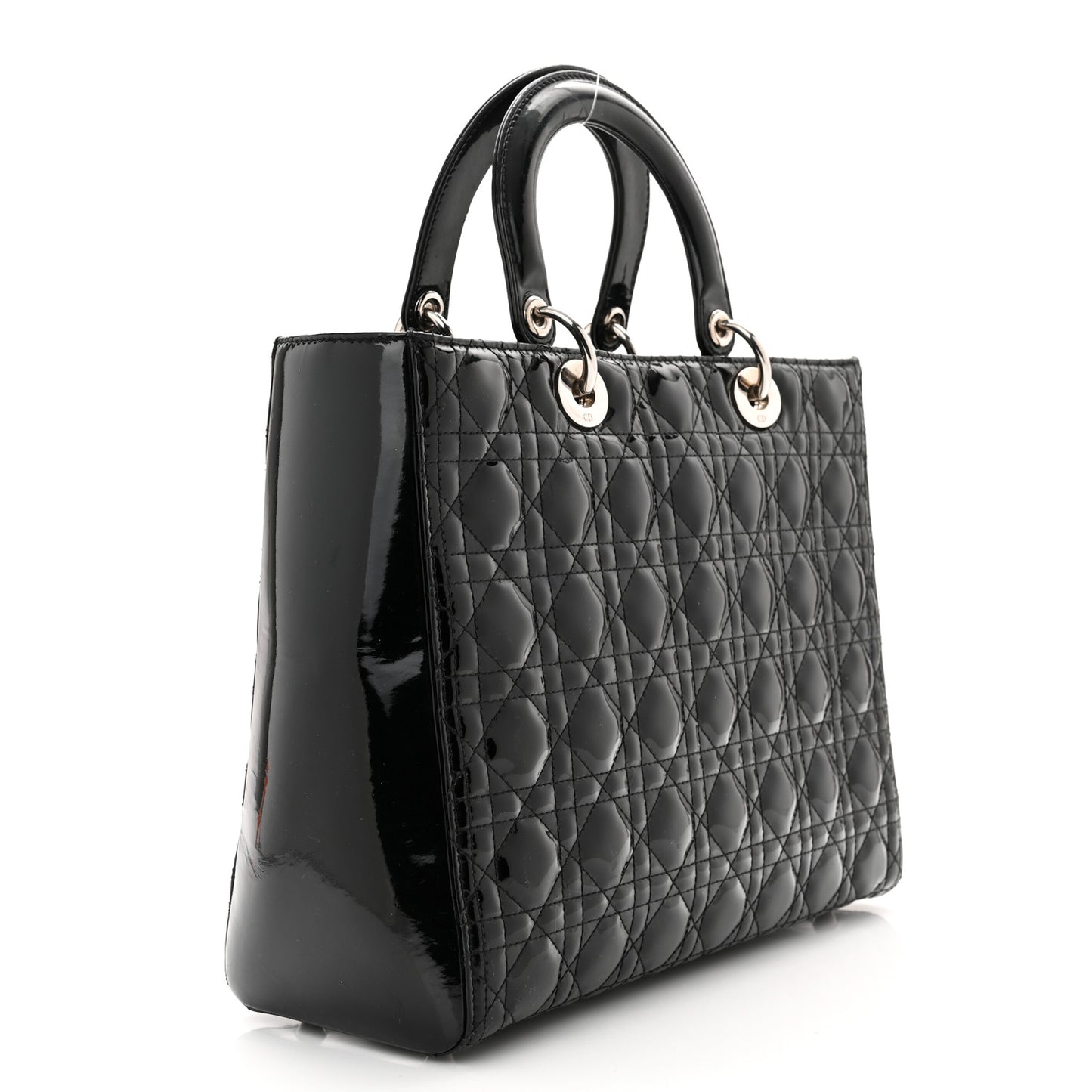 Patent Cannage Large Lady Dior Black