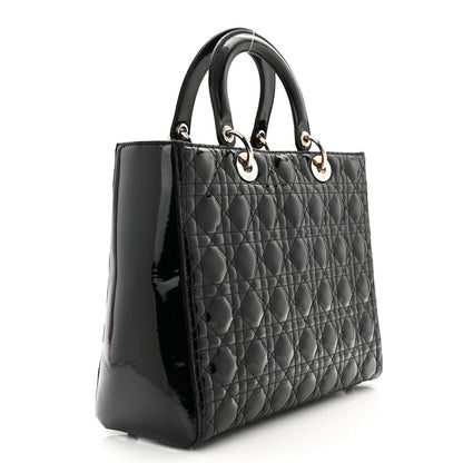 Christian Dior Patent Cannage Large Lady Dior Black 3 of 10