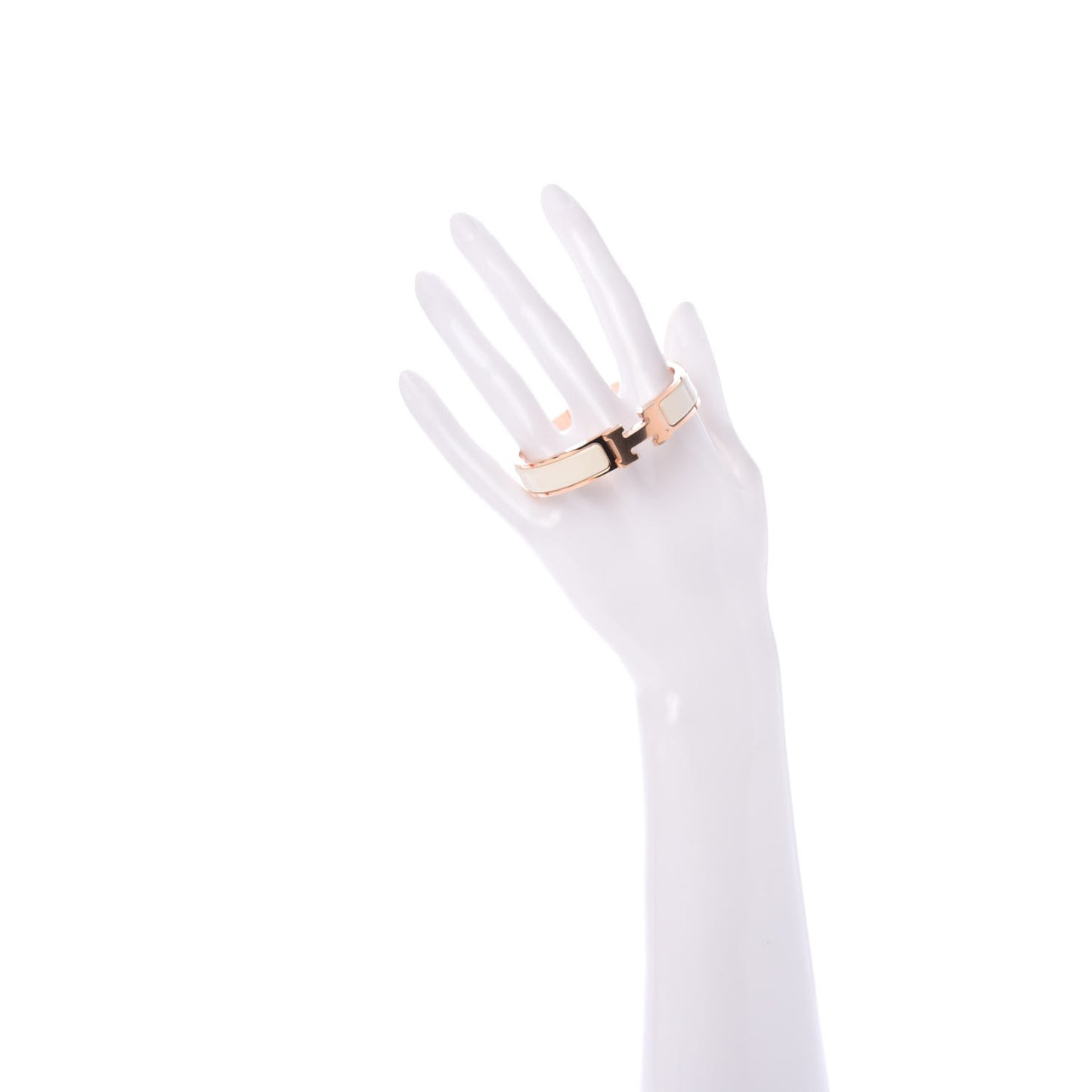 Enamel Narrow Clic Clac H Bracelet PM Craie