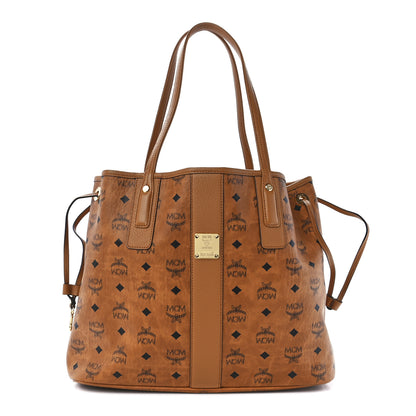 MCM Visetos Medium Liz Reversible Shopper Tote Cognac 3 of 20