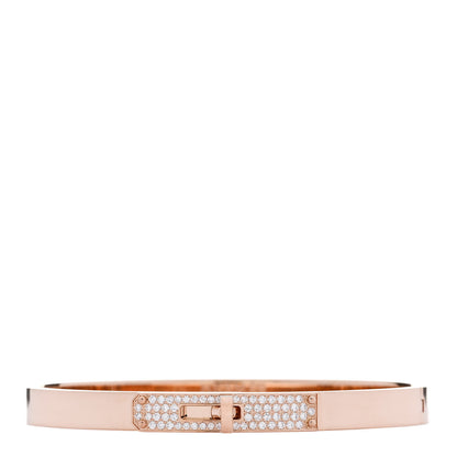 Hermes 18K Rose Gold Diamond PM Kelly Pave Bracelet SH 1 of 5