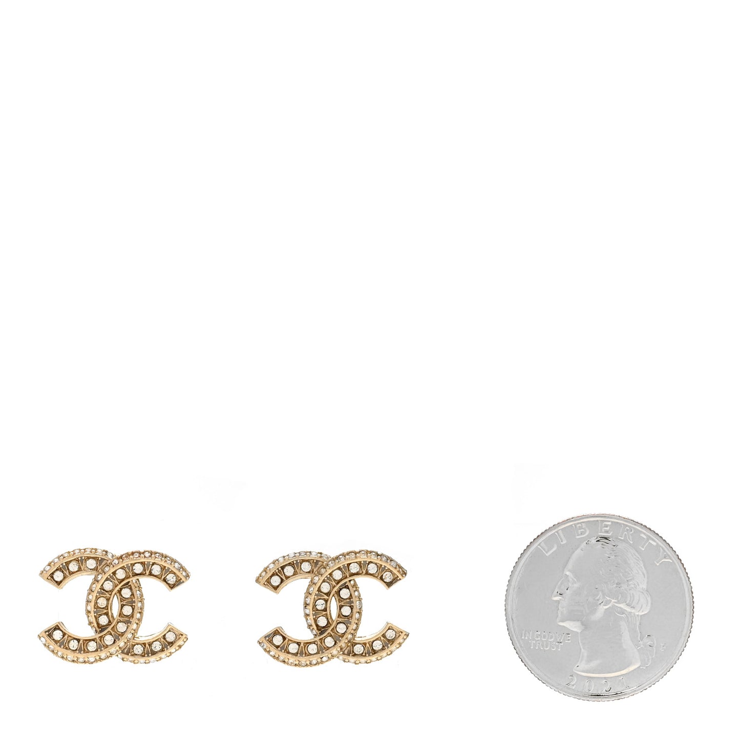 Crystal Timeless CC Earrings Light Gold