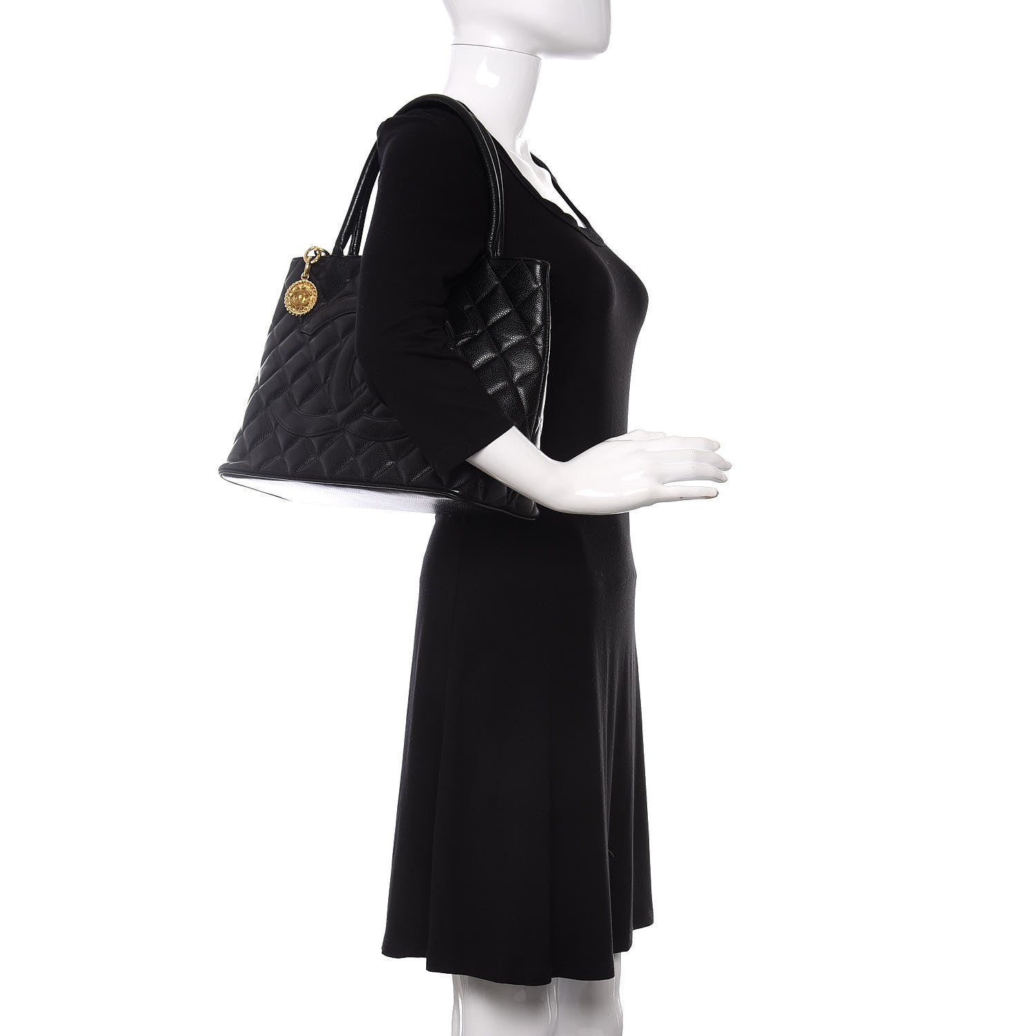 Chanel Caviar Quilted Medallion Tote Black 2 of 12