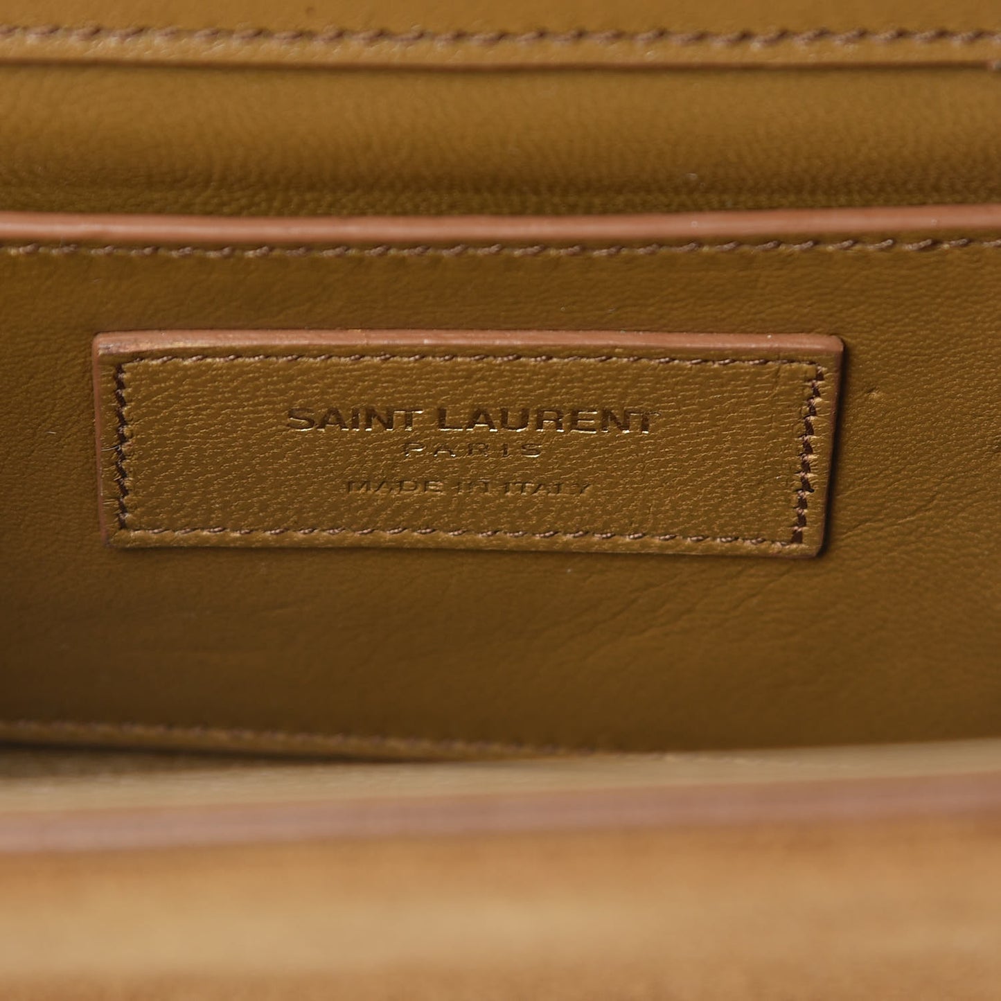 Suede Small Classic Monogram Kate Tassel Satchel Light Ochre