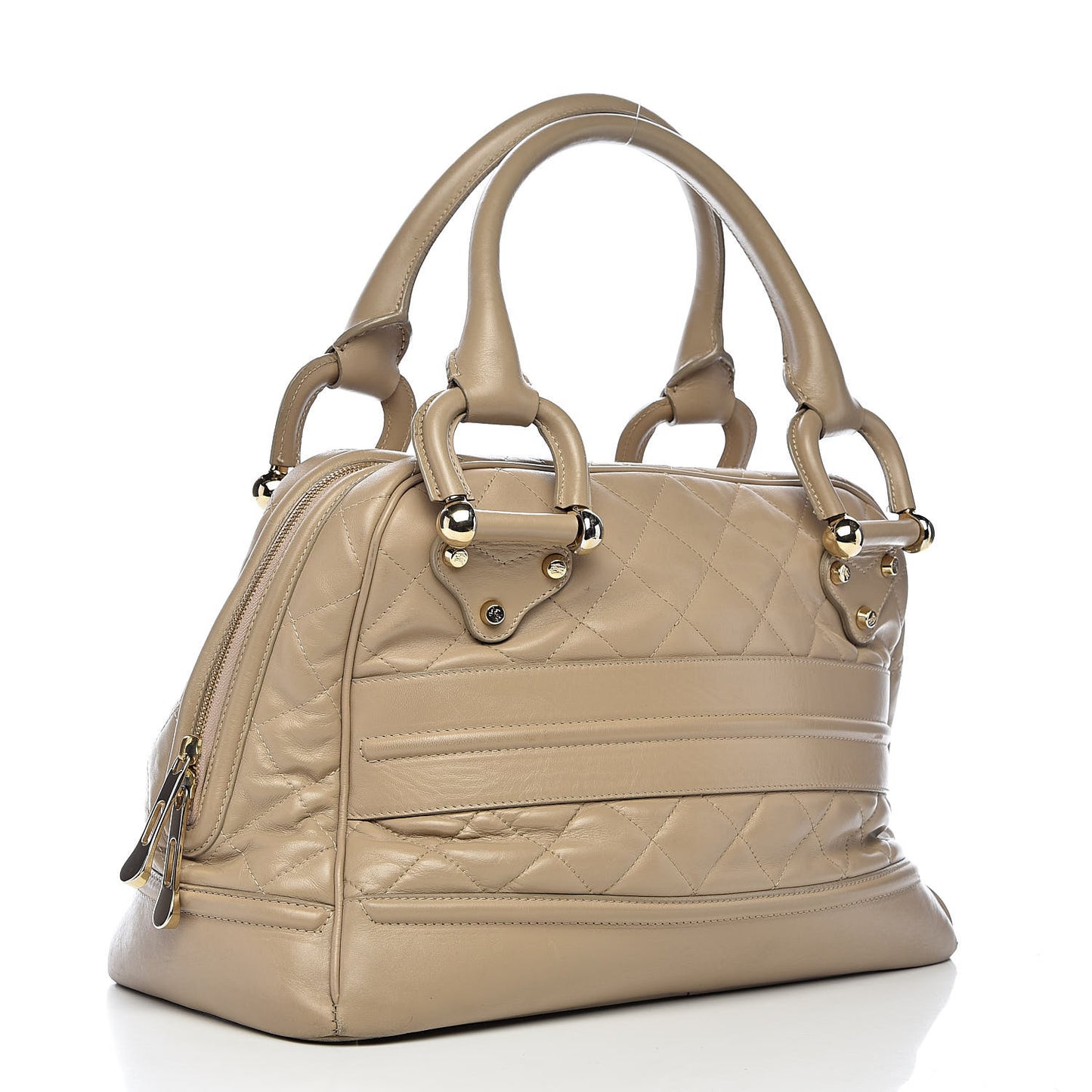 Lambskin Quilted Westbury Tote Beige