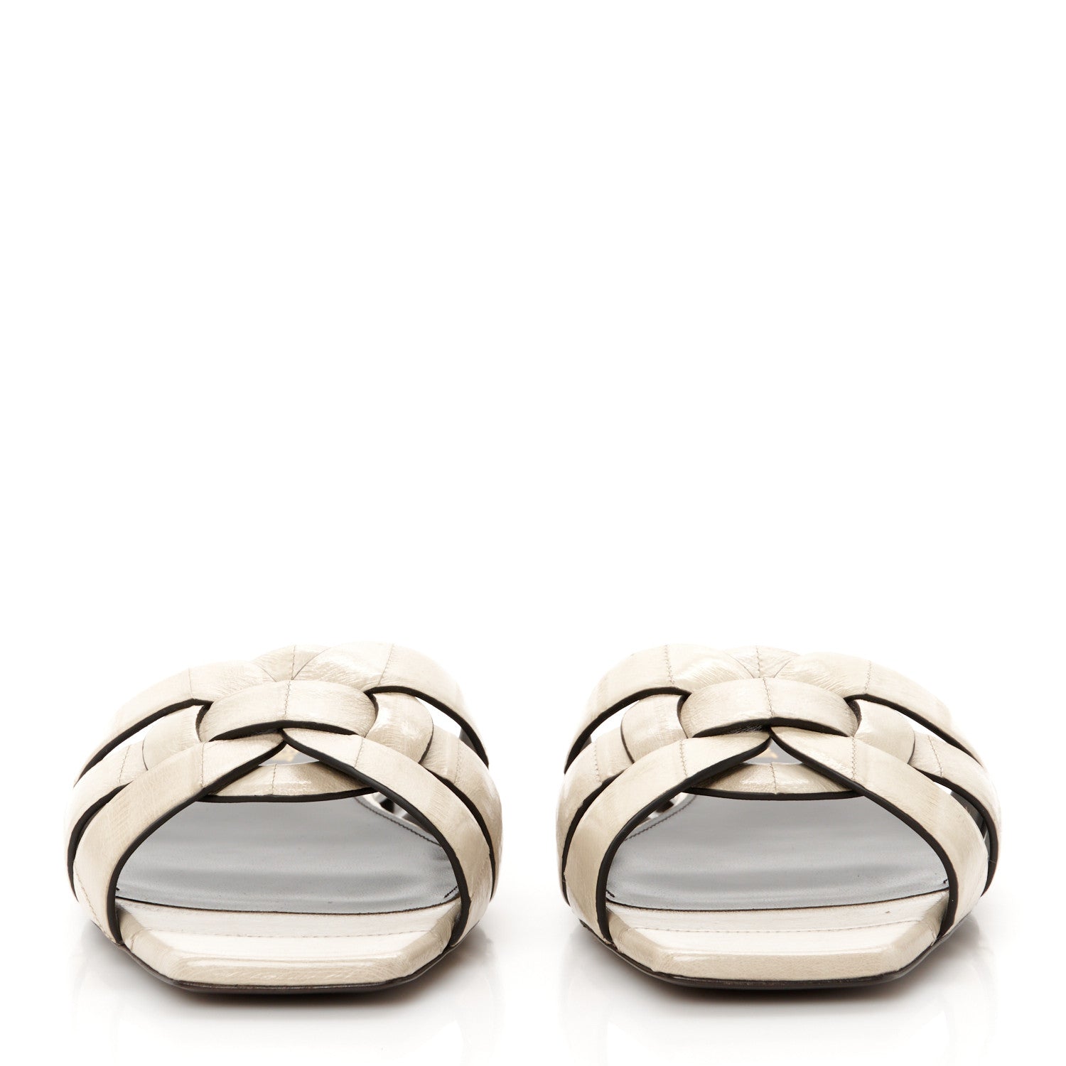 Saint Laurent Eelskin Tribute 05 Slide Sandals 39 Brave Ivory 3 of 9