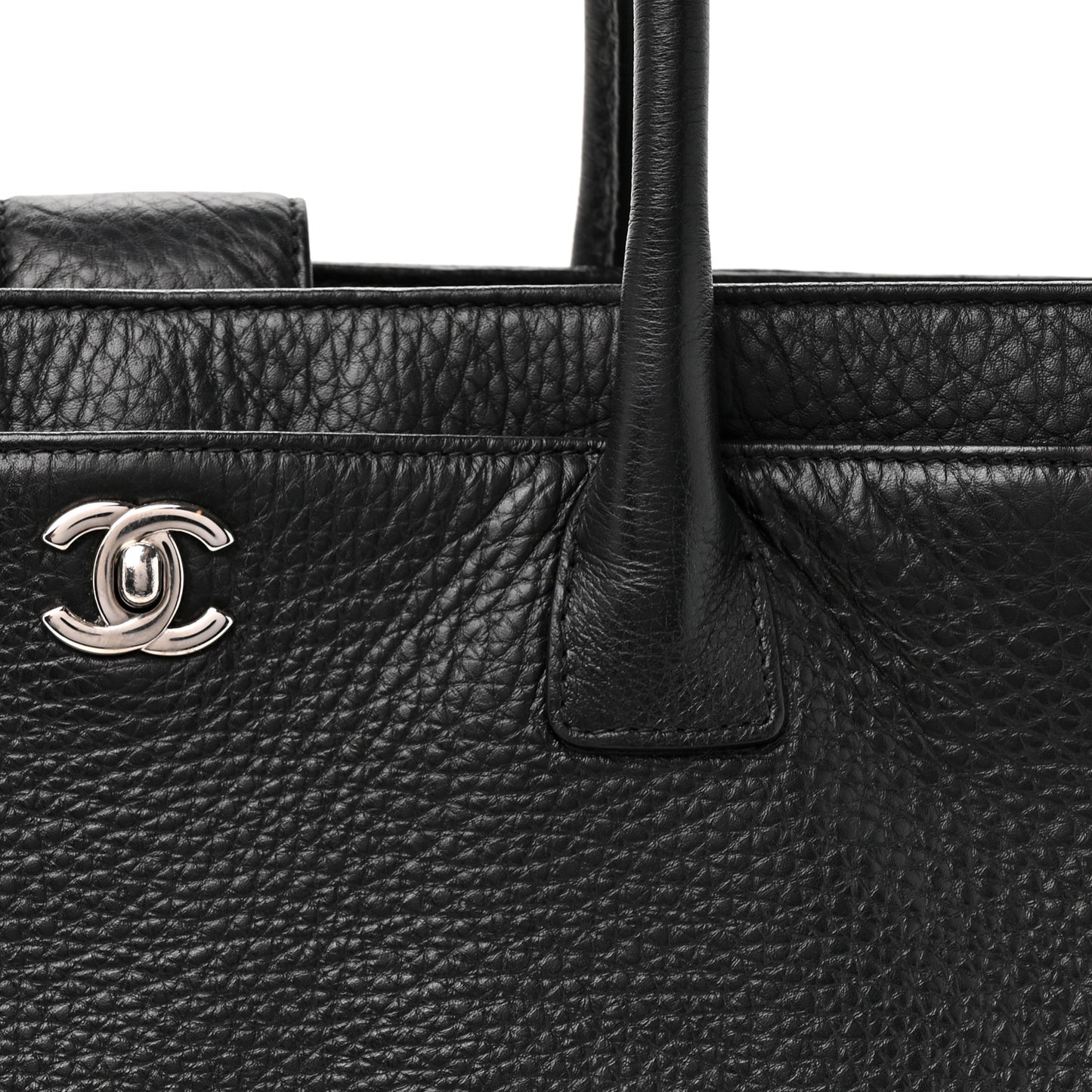 Calfskin Cerf Shopper Tote Black