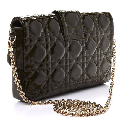 Christian Dior Patent Cannage New Lock Pouch Brown 3 of 11