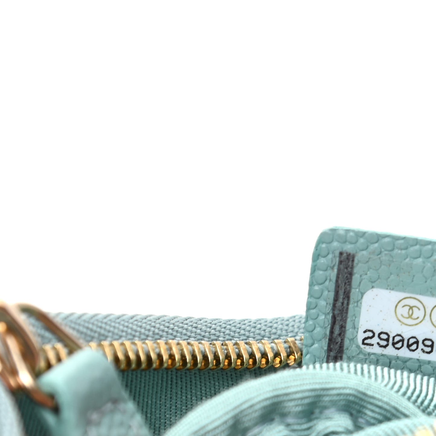 Caviar Quilted Small Cosmetic Case Light Blue