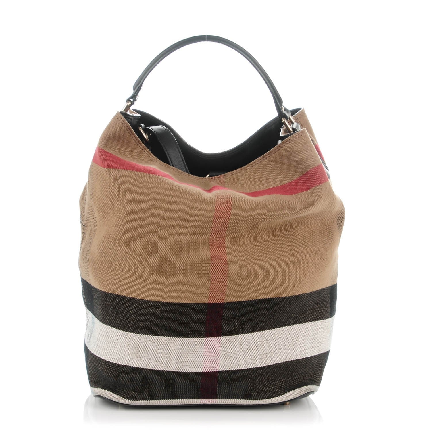Burberry Canvas Mega Check Medium Susanna Hobo Black 1 of 8