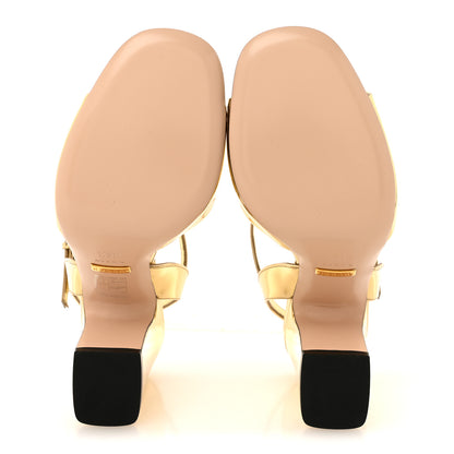 Gucci Metallic Nappa Horsebit Cross Strap 95mm Sandals 36.5 Gold 6 of 10