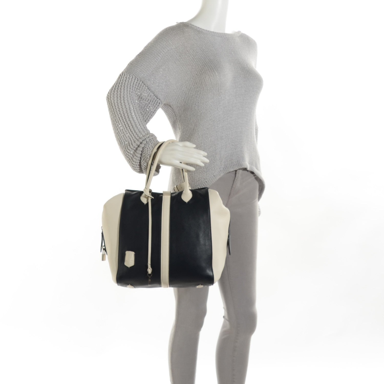 Louis Vuitton Calfskin Suship North South Speedy Navy White 2 of 8
