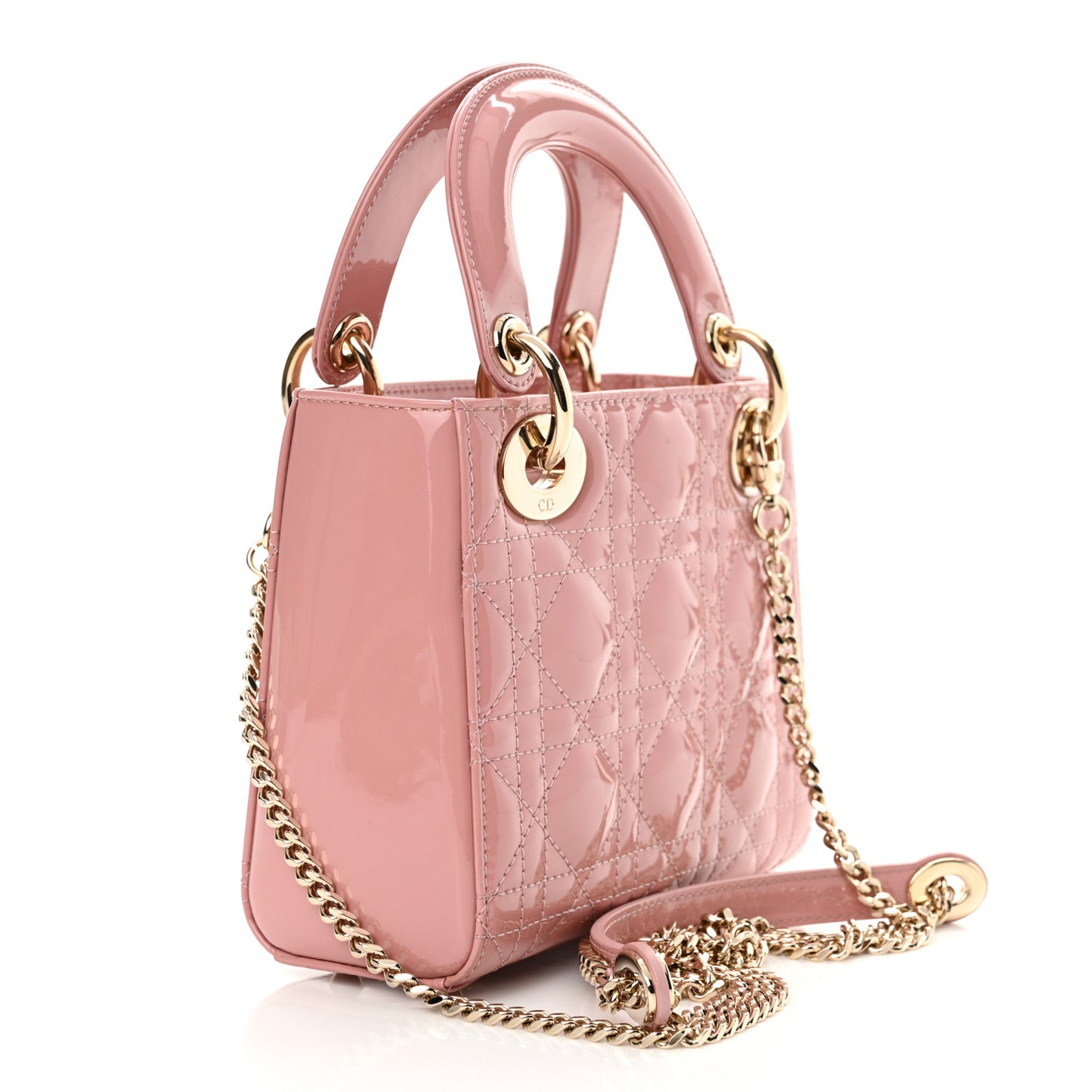 Patent Cannage Mini Lady Dior Pink
