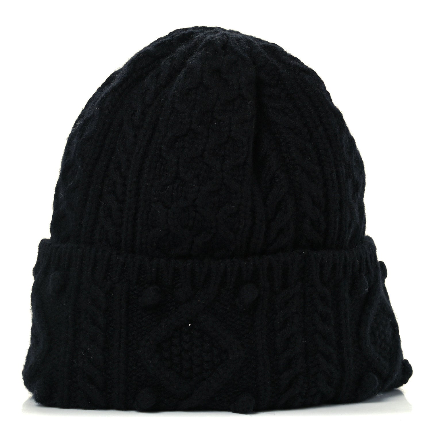 Chanel Cashmere CC Beanie Hat Black 1 of 4