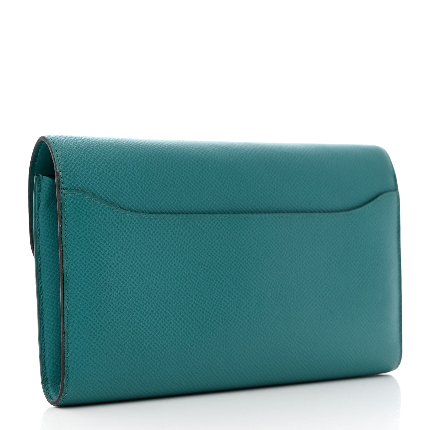 Epsom Enamel Constance Long Wallet Bleu Paon