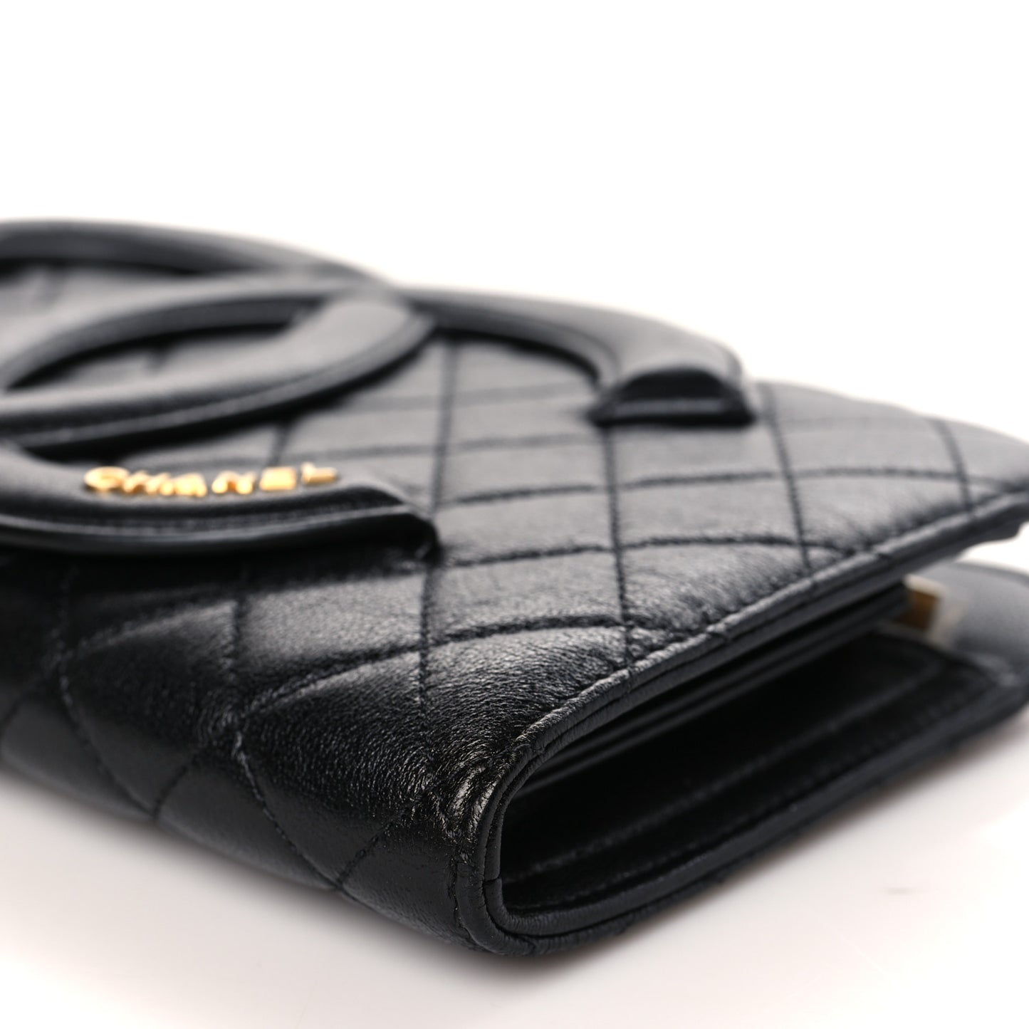 Lambskin Quilted Coco Midnight Clutch Black