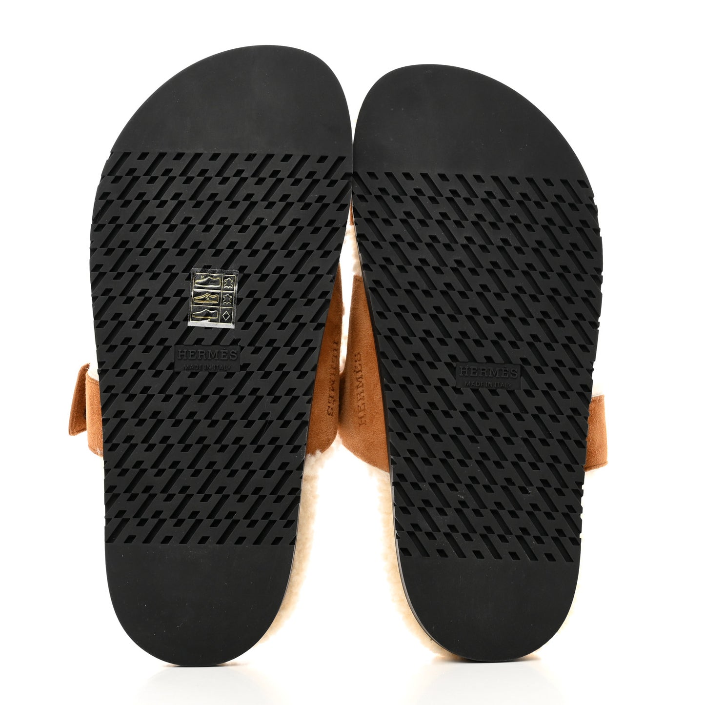 Suede Goatskin Woolskin Womens Chypre Sandals 37.5 Brun Fume Ecru