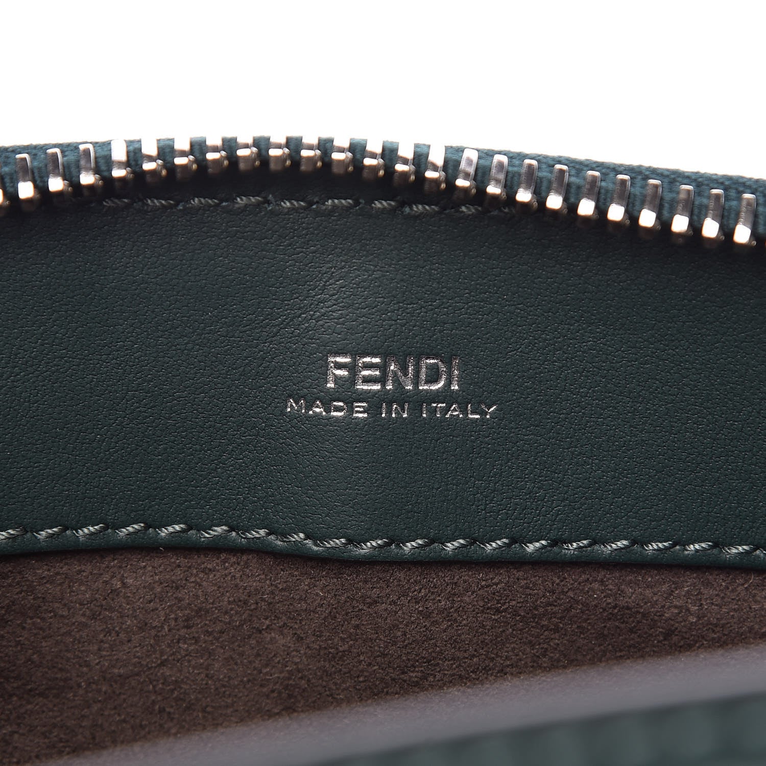 Fendi Vitello Baltico Century Dolce Waves DotCom Satchel Verde Inglese White 7 of 15