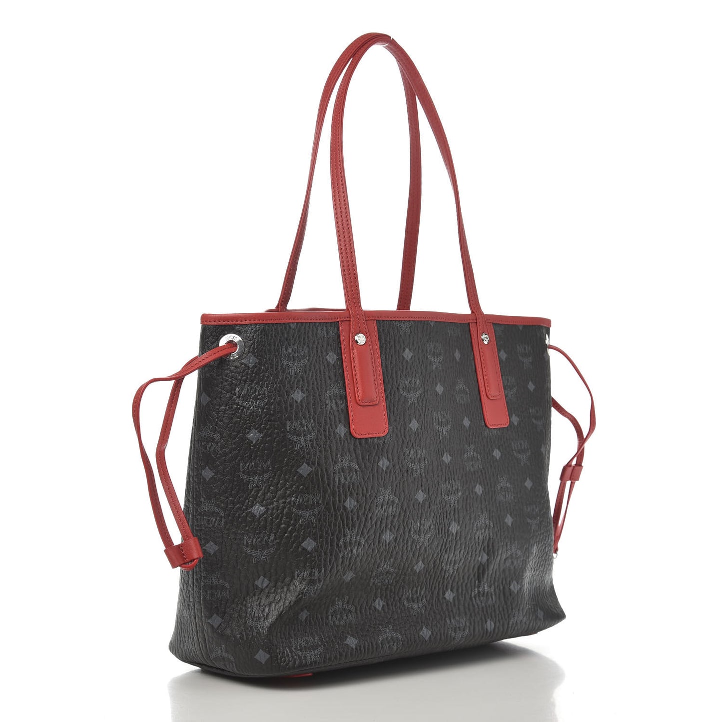 Visetos Medium Liz Reversible Shopper Tote Black Red