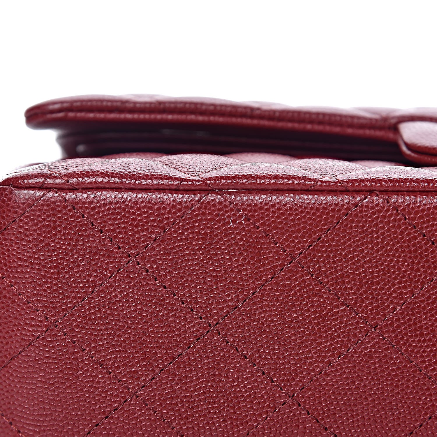 Chanel Iridescent Caviar Quilted Medium Double Flap Burgundy 10 of 12