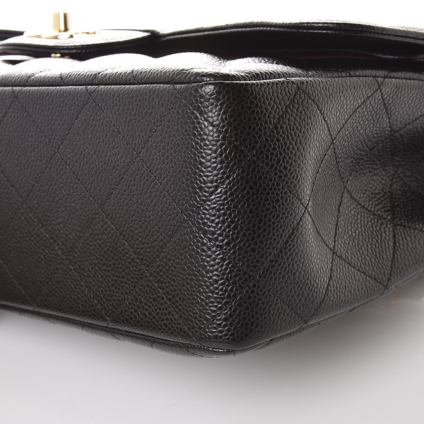 Caviar Quilted Jumbo Double Flap Black