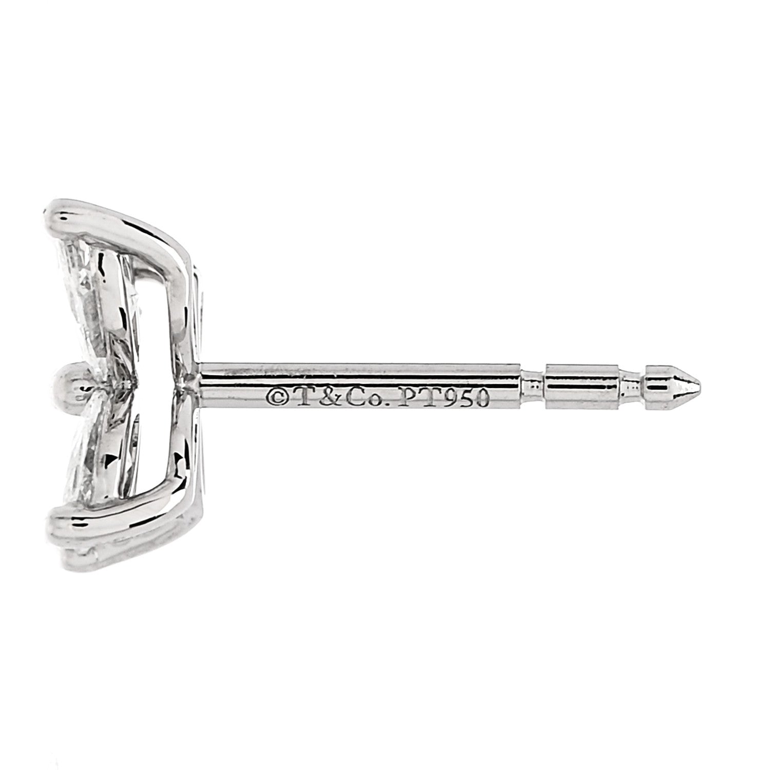 Tiffany Platinum Diamond .64ct Small Victoria Earrings 3 of 5
