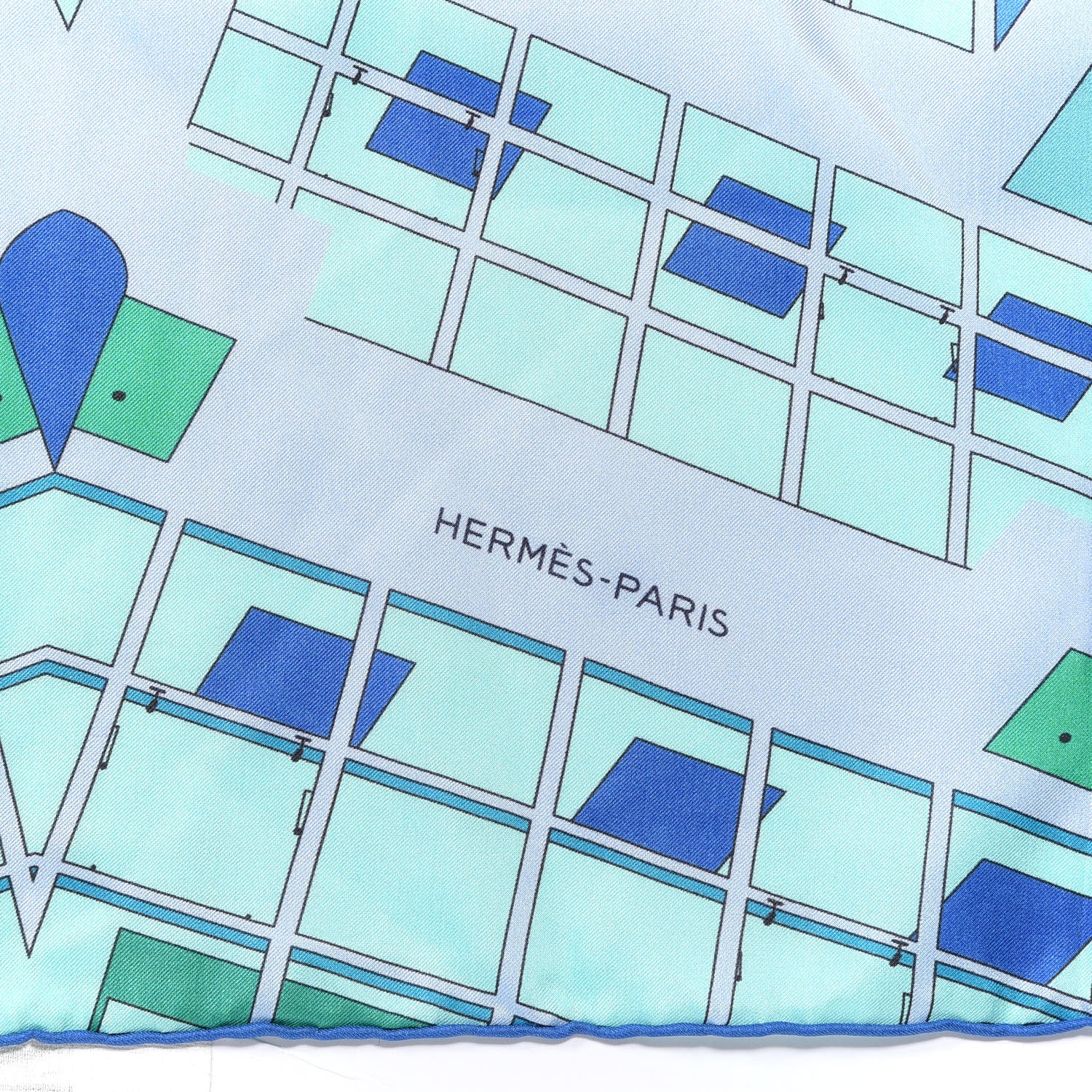 Hermes Silk Les Ateliers Shawl 140 Bleu Vert Ciel 2 of 4