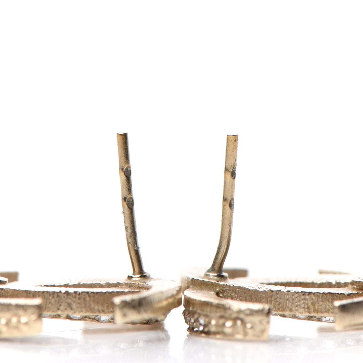 Crystal CC Moon Earrings Gold